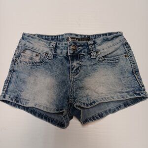 Sound girl Jean shorts blue cross wing pockets size 5 - RELIST